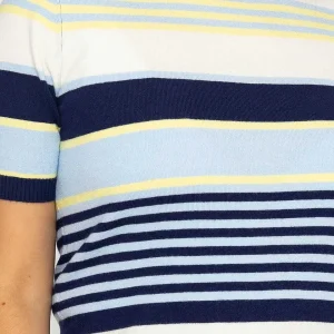 Kelly & Grace Weekend Stripe Short Sleeve Knit In Navy*Women Tops & Blouses