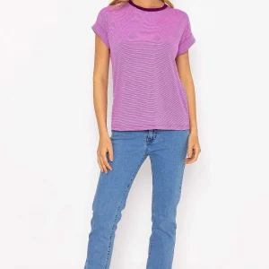 Kelly & Grace Weekend Stripe Tee In Purple*Women Tops & Blouses