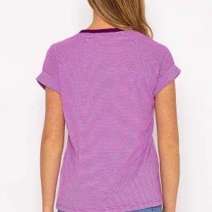 Kelly & Grace Weekend Stripe Tee In Purple*Women Tops & Blouses
