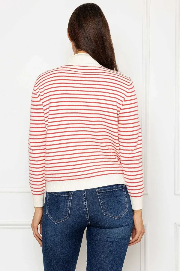 J'aime la Vie Stripe Turtleneck In Orange*Women Jumpers & Cardigans