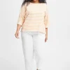 Simple Wish Striped Cotton T-Shirt In Orange*Women Tops & Blouses