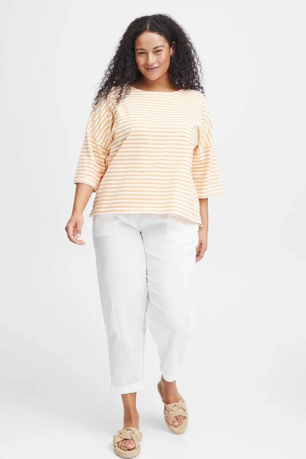 Simple Wish Striped Cotton T-Shirt In Orange*Women Tops & Blouses