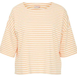 Simple Wish Striped Cotton T-Shirt In Orange*Women Tops & Blouses