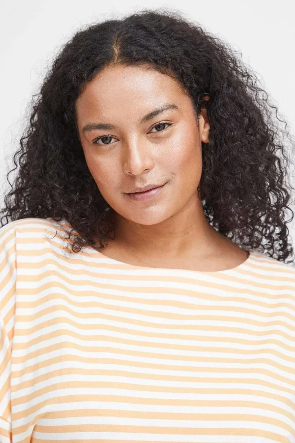 Simple Wish Striped Cotton T-Shirt In Orange*Women Tops & Blouses
