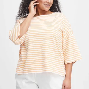 Simple Wish Striped Cotton T-Shirt In Orange*Women Tops & Blouses