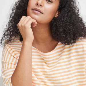Simple Wish Striped Cotton T-Shirt In Orange*Women Tops & Blouses
