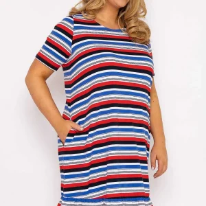 Ulla Popken Striped Knee Length Dress In Multi Print*Women Dresses & Jumpsuits