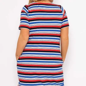 Ulla Popken Striped Knee Length Dress In Multi Print*Women Dresses & Jumpsuits