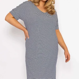 Ulla Popken Striped Midi Dress In Navy*Women Dresses & Jumpsuits