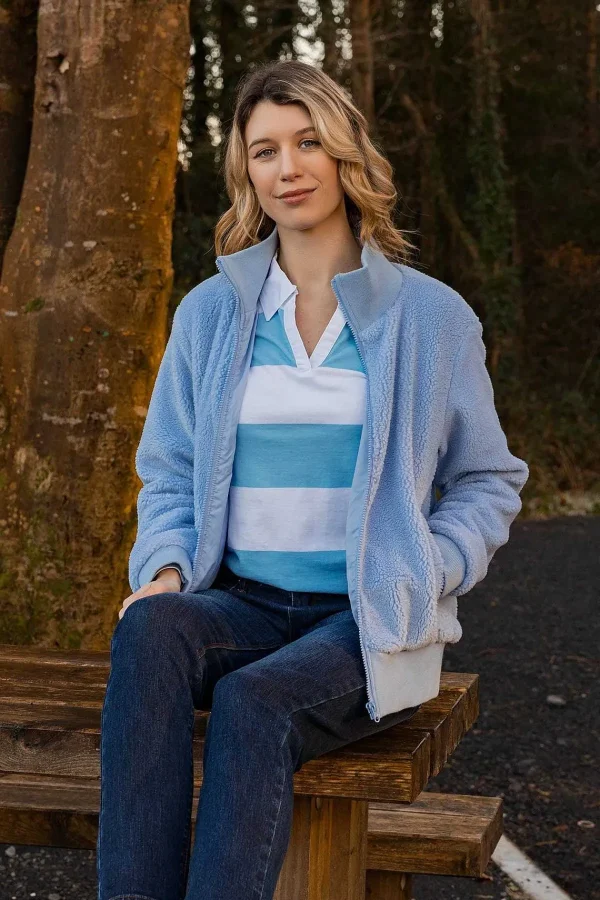 Kelly & Grace Weekend Stripped Rugby Polo Shirt In Blue*Women Tops & Blouses