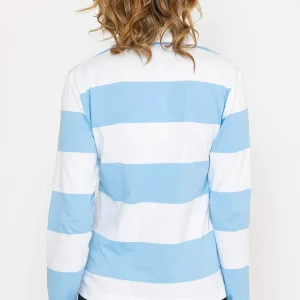 Kelly & Grace Weekend Stripped Rugby Polo Shirt In Blue*Women Tops & Blouses