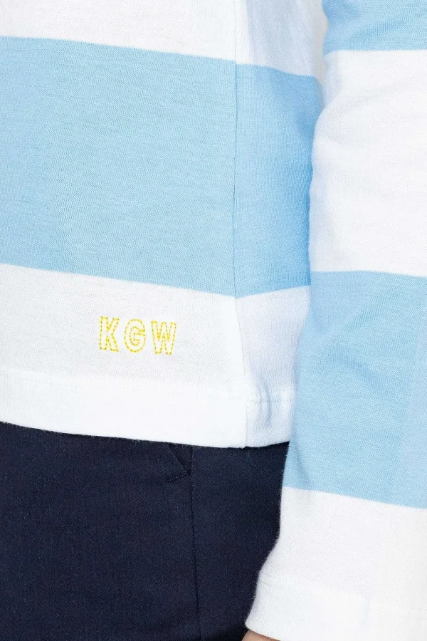 Kelly & Grace Weekend Stripped Rugby Polo Shirt In Blue*Women Tops & Blouses