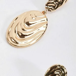 Soul Jewellery Structured Gold Textured Drop Earrings*Women As Seen On Social