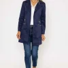 Pala D'oro Suede 3/4 Zip Detail Jacket In Navy*Women Coats & Jackets