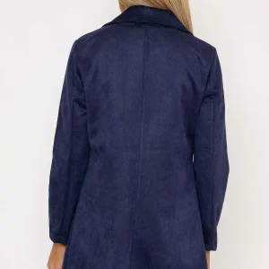 Pala D'oro Suede 3/4 Zip Detail Jacket In Navy*Women Coats & Jackets