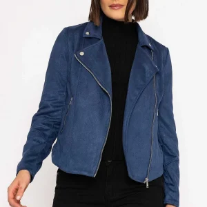 Rowen Avenue Suede Biker Jacket In Petrol*Women Coats & Jackets