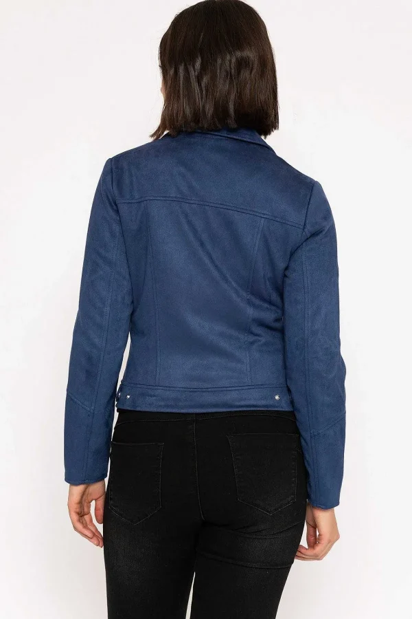 Rowen Avenue Suede Biker Jacket In Petrol*Women Coats & Jackets