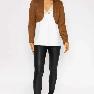 Pala D'oro Suede Bolero In Camel*Women Blazers