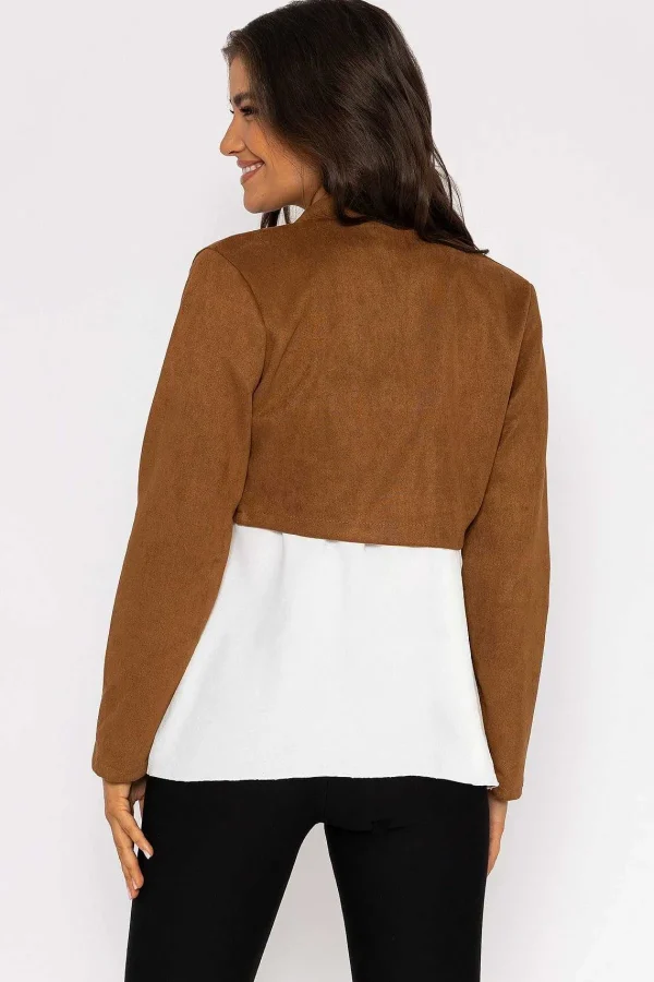 Pala D'oro Suede Bolero In Camel*Women Blazers
