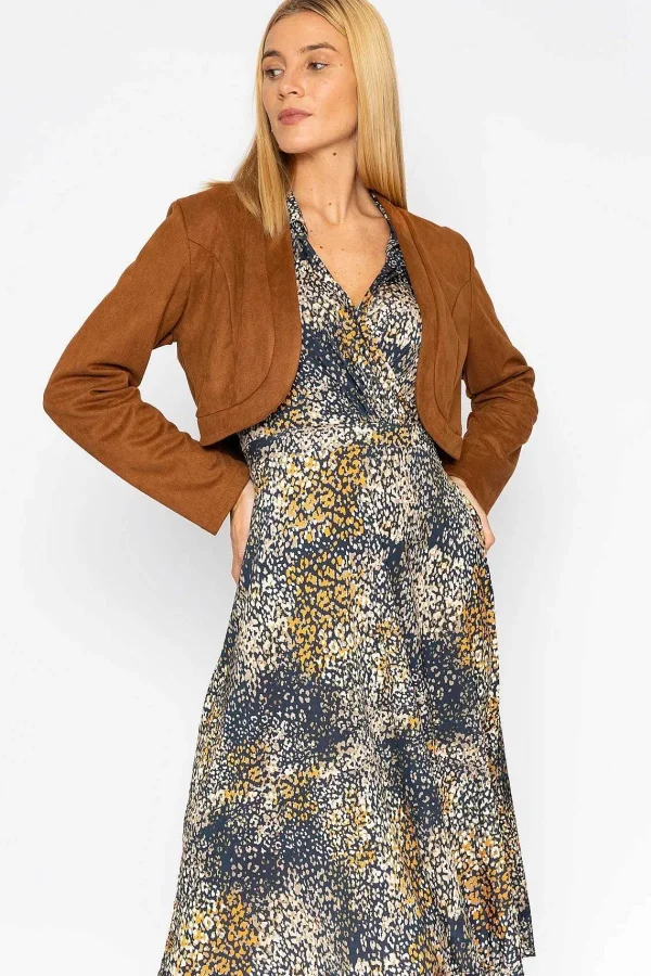 Pala D'oro Suede Bolero In Camel*Women Blazers