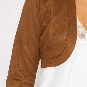 Pala D'oro Suede Bolero In Camel*Women Blazers