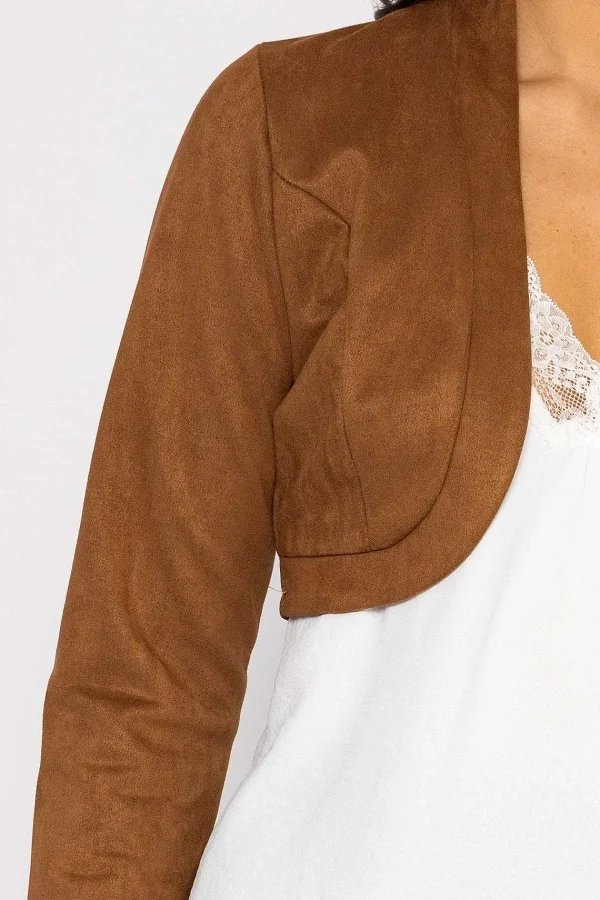 Pala D'oro Suede Bolero In Camel*Women Blazers