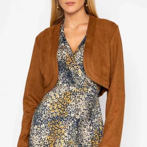 Pala D'oro Suede Bolero In Camel*Women Blazers