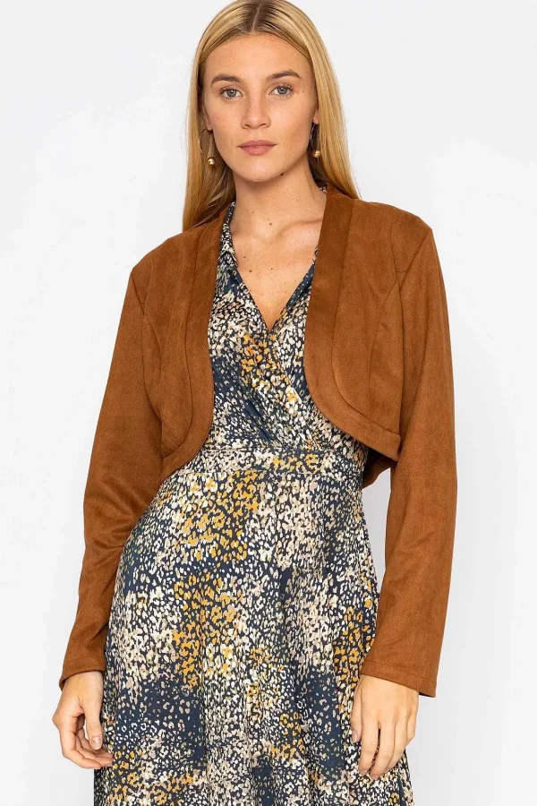 Pala D'oro Suede Bolero In Camel*Women Blazers