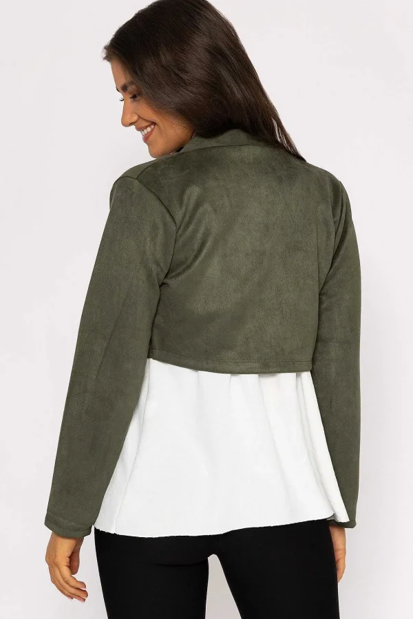 Pala D'oro Suede Bolero In Khaki*Women Blazers