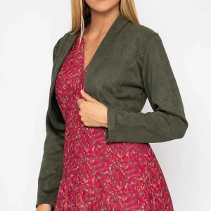Pala D'oro Suede Bolero In Khaki*Women Blazers
