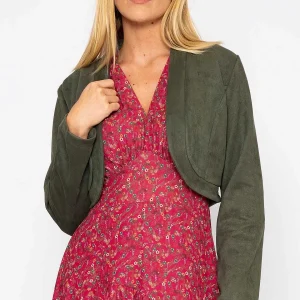 Pala D'oro Suede Bolero In Khaki*Women Blazers