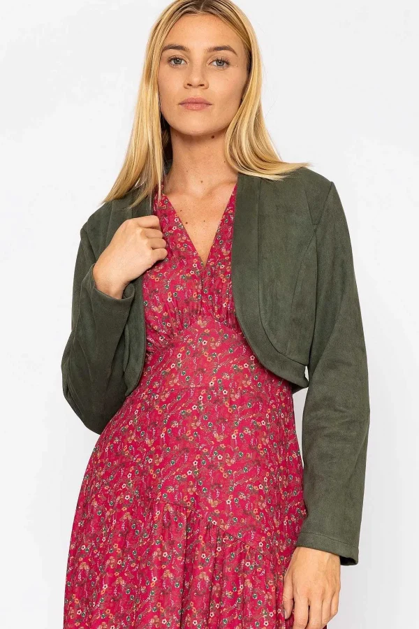 Pala D'oro Suede Bolero In Khaki*Women Blazers