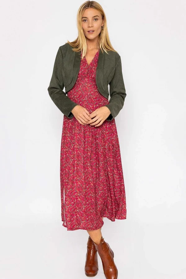 Pala D'oro Suede Bolero In Khaki*Women Blazers