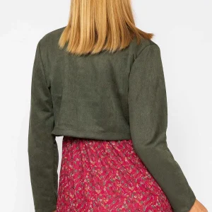 Pala D'oro Suede Bolero In Khaki*Women Blazers