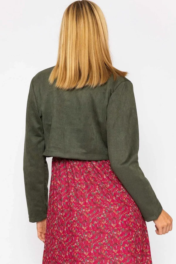 Pala D'oro Suede Bolero In Khaki*Women Blazers