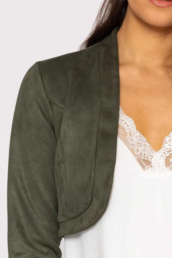Pala D'oro Suede Bolero In Khaki*Women Blazers