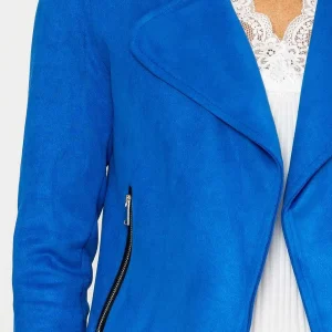 Pala D'oro Suede Cover Up Jacket In Blue*Women Blazers