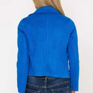 Pala D'oro Suede Cover Up Jacket In Blue*Women Blazers