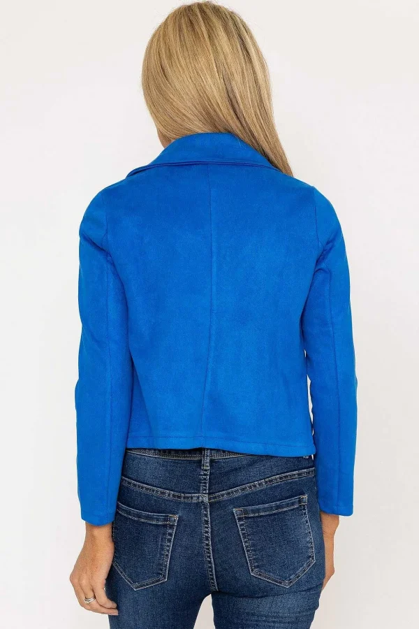 Pala D'oro Suede Cover Up Jacket In Blue*Women Blazers