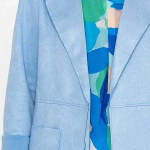 Pala D'oro 3/4 Suede Jacket In Blue*Women Coats & Jackets