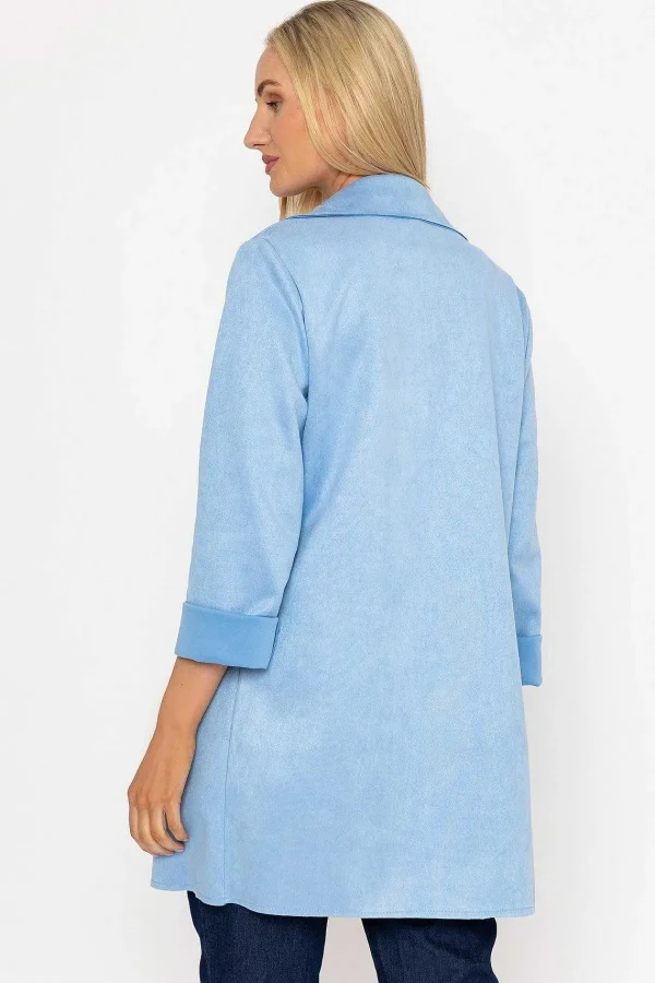 Pala D'oro 3/4 Suede Jacket In Blue*Women Coats & Jackets