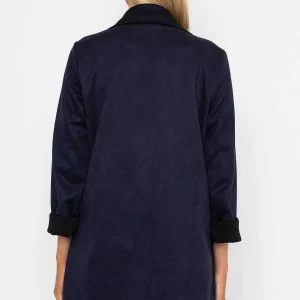 Pala D'oro 3/4 Suede Jacket In Navy*Women Coats & Jackets