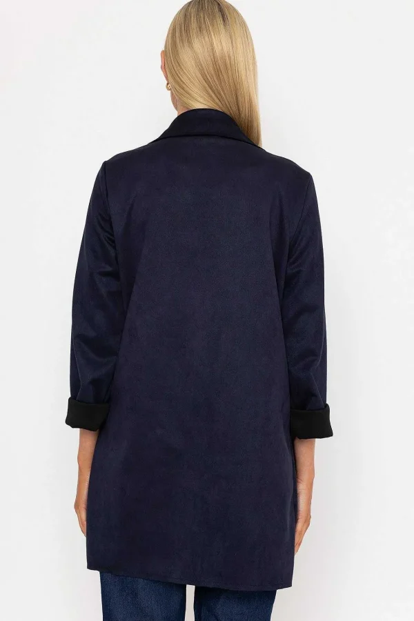 Pala D'oro 3/4 Suede Jacket In Navy*Women Coats & Jackets