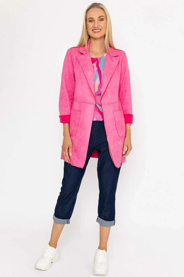 Pala D'oro 3/4 Suede Jacket In Pink*Women Coats & Jackets