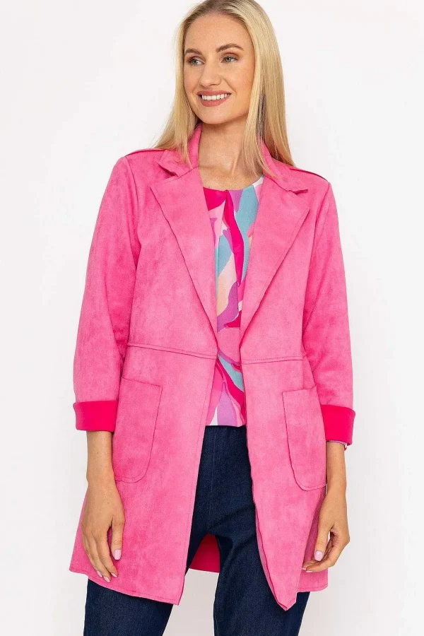 Pala D'oro 3/4 Suede Jacket In Pink*Women Coats & Jackets