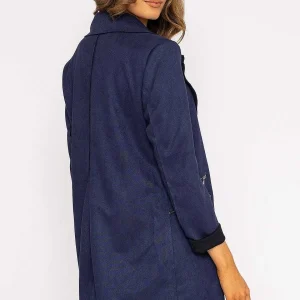 Pala D'oro Suede Zip Detail Jacket In Navy*Women Coats & Jackets
