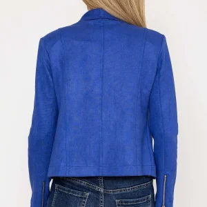 J'aime la Vie Suedette Zip Jacket In Blue*Women Coats & Jackets