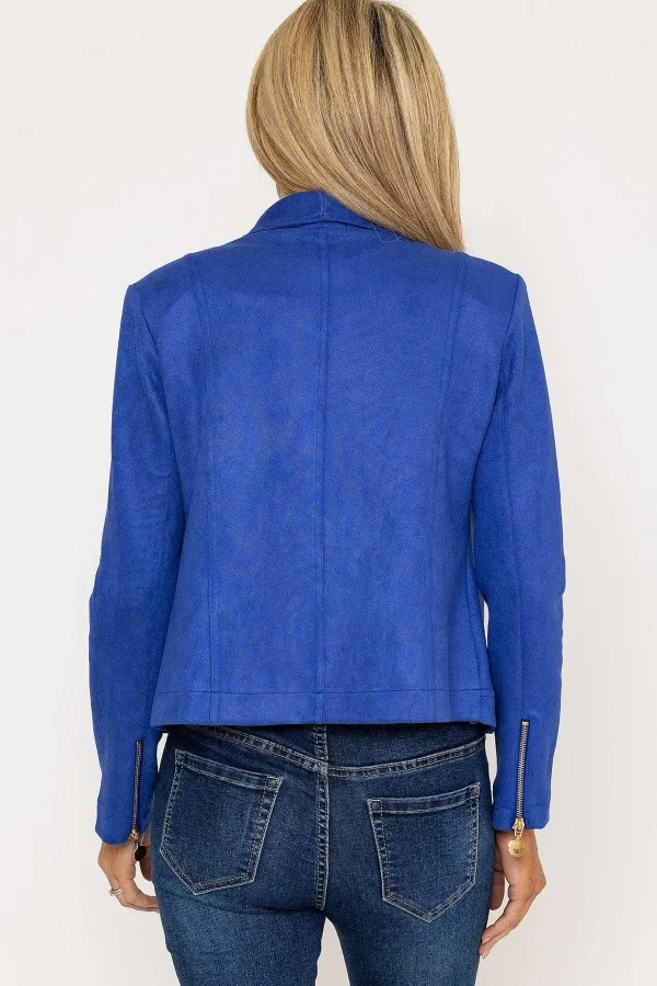 J'aime la Vie Suedette Zip Jacket In Blue*Women Coats & Jackets