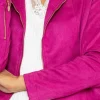 J'aime la Vie Suedette Zip Jacket In Pink*Women Coats & Jackets