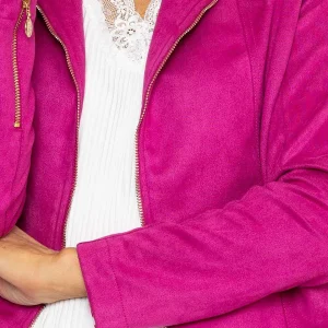 J'aime la Vie Suedette Zip Jacket In Pink*Women Coats & Jackets